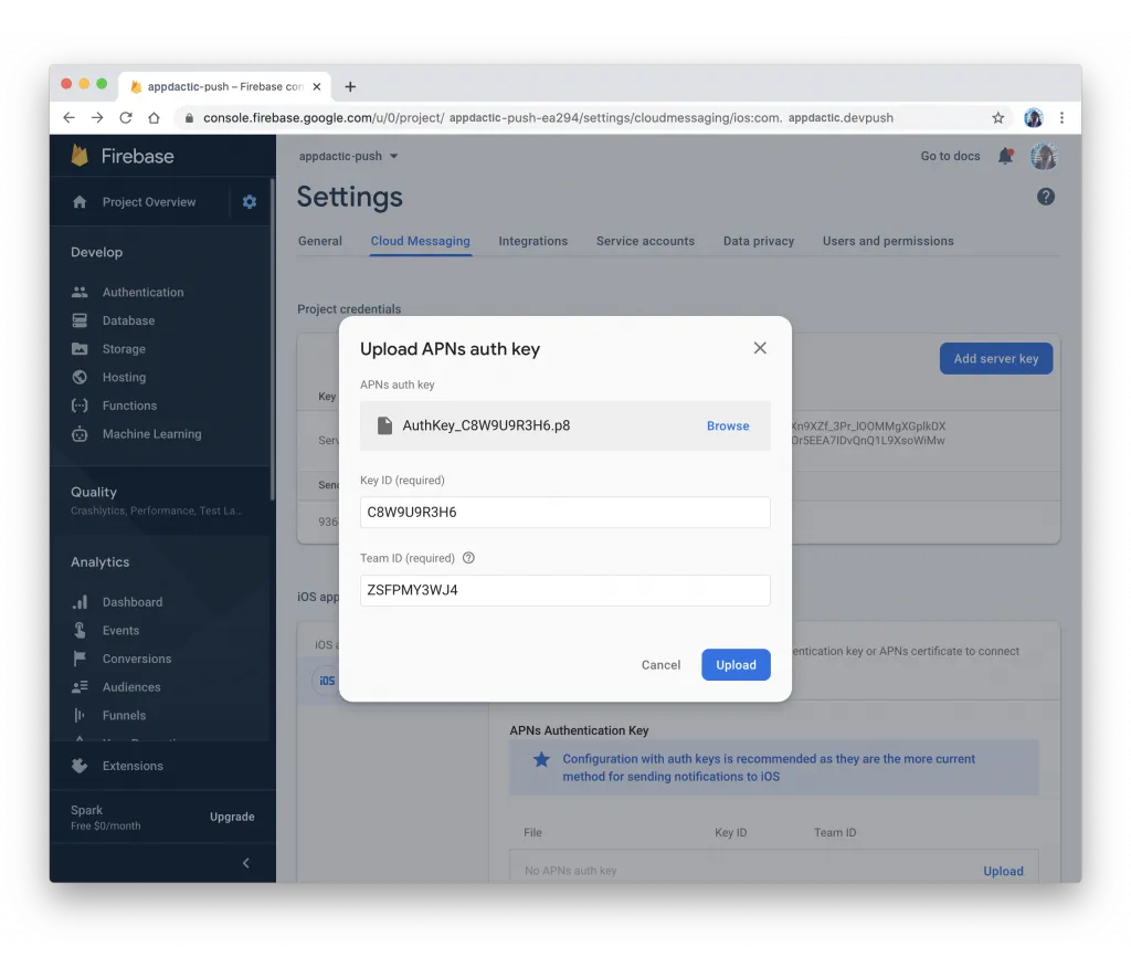 firebase-upload-ios-key